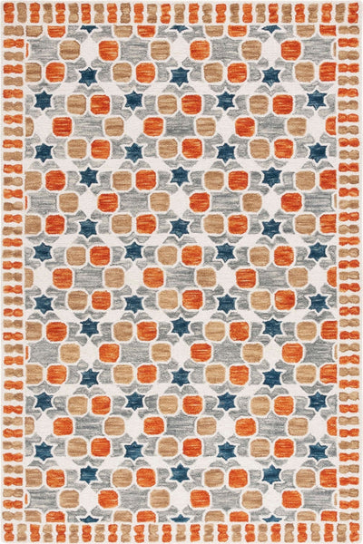 GREY ORANGE MULTICOLOR BESPOKE HAND TUFTED RUG