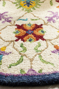 MULTICOLOR SUZANI HAND TUFTED CARPET ROUND by Imperial Knots - Image 3