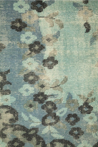BLUE FLORAL HAND KNOTTED RUG by Imperial Knots - Image 3