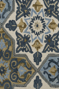 BLUE SUZANI HAND TUFTED CARPET by Imperial Knots - Image 3