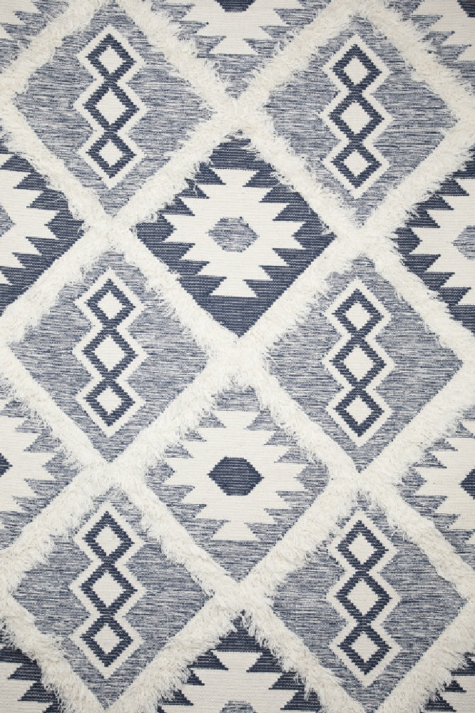IVORY BLUE  HAND WOVEN KILIM DHURRIE by Imperial Knots - Image 2
