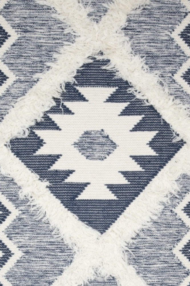 IVORY BLUE  HAND WOVEN KILIM DHURRIE by Imperial Knots - Image 3