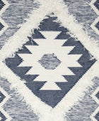 IVORY BLUE  HAND WOVEN KILIM DHURRIE by Imperial Knots - Image 3