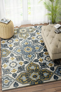 BLUE SUZANI HAND TUFTED CARPET by Imperial Knots - Image 1