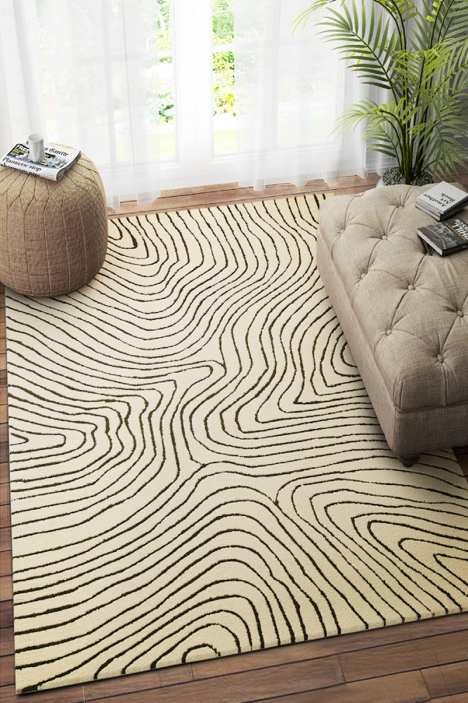 BLACK AND WHITE BESPOKE HAND TUFTED RUG