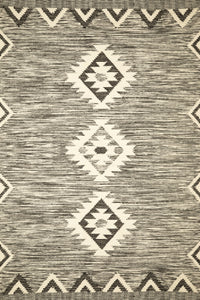 IVORY BLACK HAND WOVEN KILIM DHURRIE by Imperial Knots - Image 2