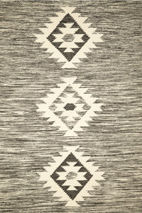 IVORY BLACK HAND WOVEN KILIM DHURRIE by Imperial Knots - Image 3