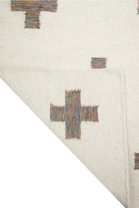 IVORY MULTICOLOR CROSS HAND WOVEN DHURRIE by Imperial Knots - Image 4