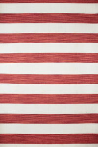 IVORY RED STRIPES HAND WOVEN DHURRIE by Imperial Knots - Image 2