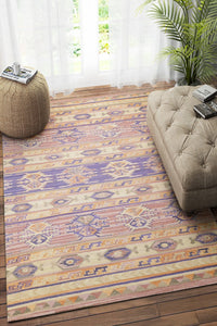 PURPLE GREY HAND WOVEN KILIM DHURRIE by Imperial Knots - Image 1