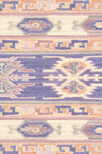 PURPLE GREY HAND WOVEN KILIM DHURRIE by Imperial Knots - Image 3