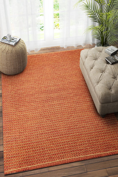 RUST HAND WOVEN JUTE RUG