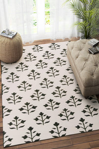 Ivory kilim hand woven dhurrie wool hand-woven rug for living room
