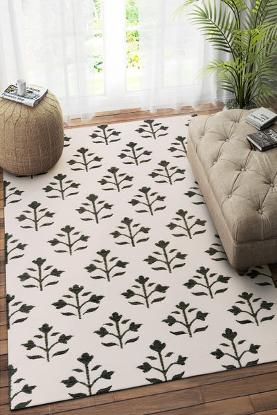 IVORY KILIM HAND WOVEN DHURRIE