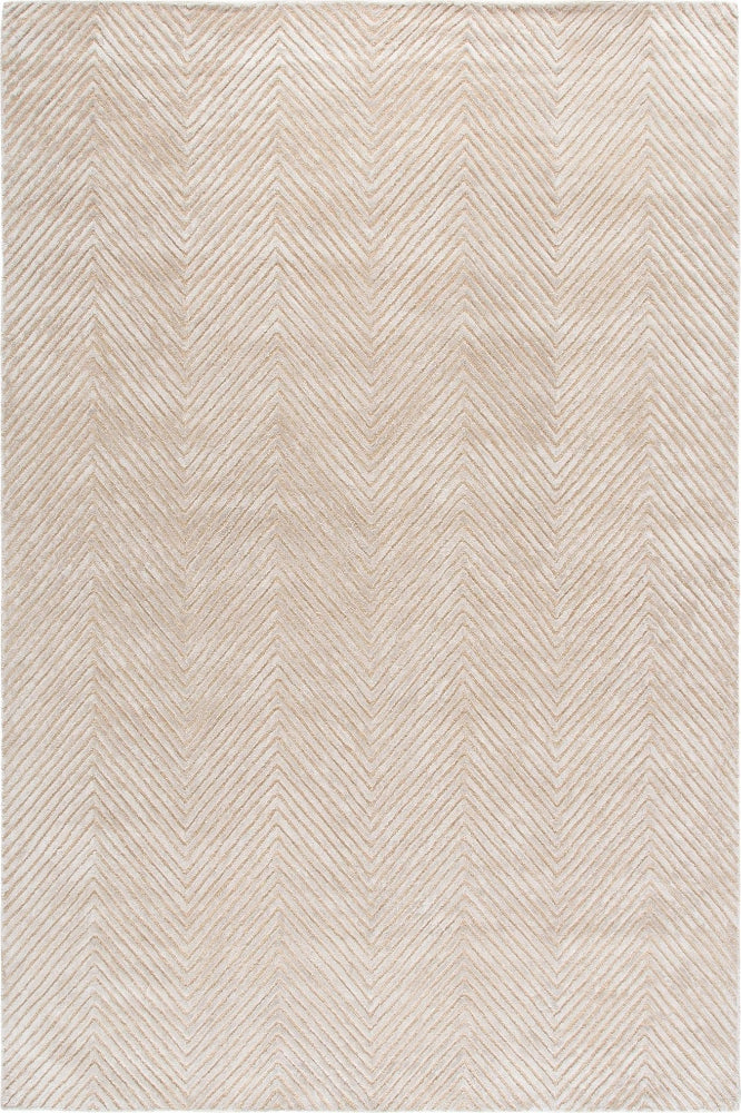 BEIGE CHEVRON MODERN HAND TUFTED RUG