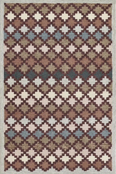GREY MULTICOLOR GEOMETRIC  HAND TUFTED RUG