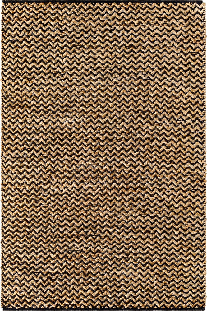 BLACK AND BEIGE CHEVRON JUTE RUG