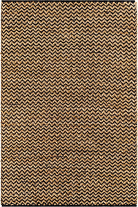 BLACK AND BEIGE CHEVRON JUTE RUG