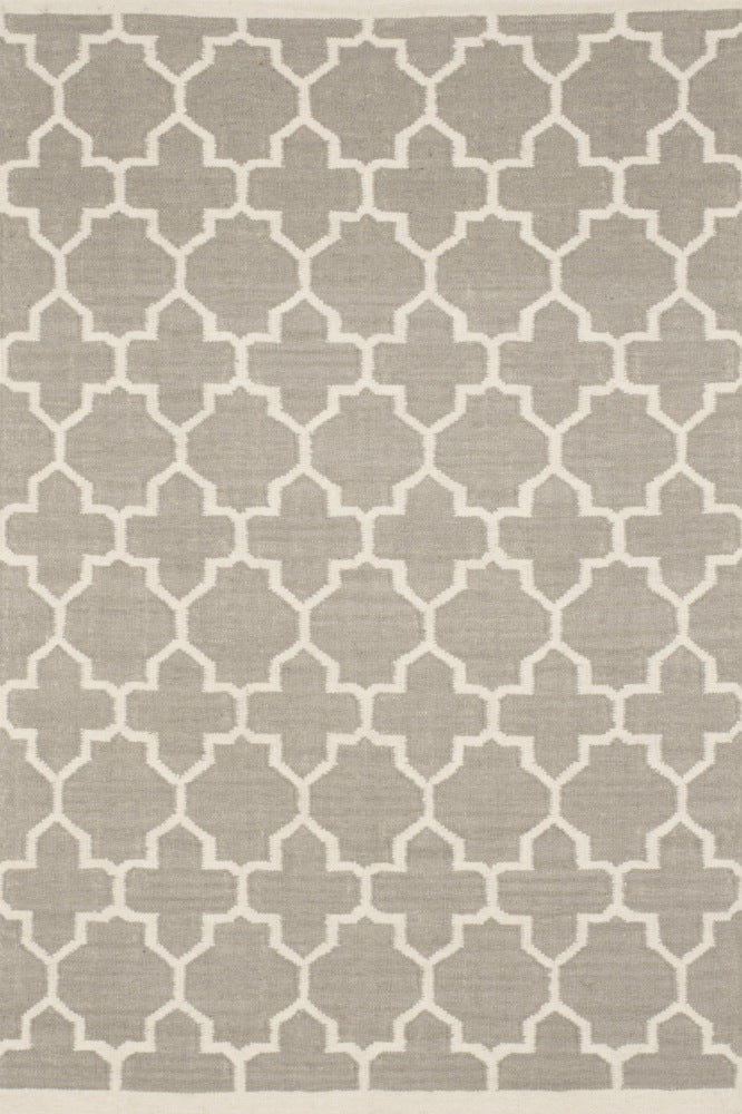 GREY IVORY MOROCCAN HAND WOVEN DHURRIE