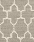GREY IVORY MOROCCAN HAND WOVEN DHURRIE