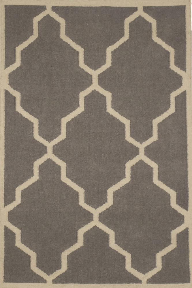 GREY BEIGE MOROCCAN HAND WOVEN DHURRIE
