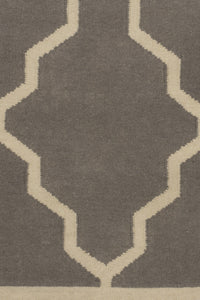 GREY BEIGE MOROCCAN HAND WOVEN DHURRIE by Imperial Knots - Image 3