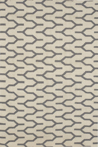 IVORY WISHBONE HAND WOVEN DHURRIE by Imperial Knots - Image 1