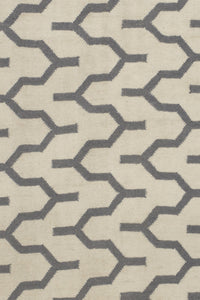 IVORY WISHBONE HAND WOVEN DHURRIE by Imperial Knots - Image 3