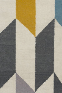 MULTICOLOR HERRINGBONE HAND WOVEN DHURRIE by Imperial Knots - Image 3