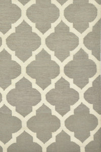 GREY IVORY MOROCCAN HAND WOVEN DHURRIE by Imperial Knots - Image 3