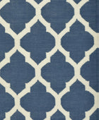 BLUE IVORY MOROCCAN HAND WOVEN DHURRIE