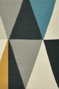 MULTICOLOR GEOMETRIC HAND WOVEN DHURRIE by Imperial Knots - Image 3
