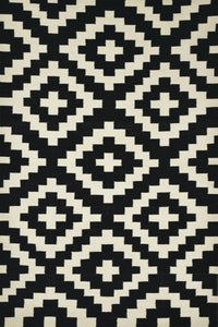 Monocrome aztec hand woven kilim dhurrie wool hand-woven rug for bedroom