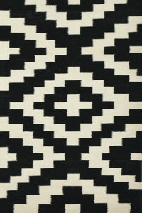 MONOCROME AZTEC HAND WOVEN KILIM DHURRIE by Imperial Knots - Image 3