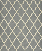 GREY AND IVORY MOROCCAN HAND WOVEN DHURRIE