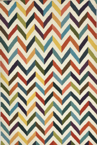 Multicolor chevron hand woven dhurrie wool hand-woven rug for living room