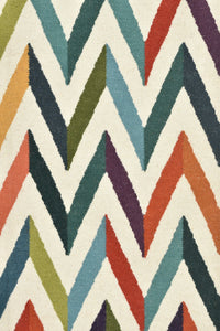 MULTICOLOR CHEVRON HAND WOVEN DHURRIE by Imperial Knots - Image 3