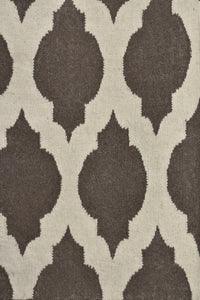 BROWN AND IVORY MOROCCAN HAND WOVEN DHURRIE by Imperial Knots - Image 3