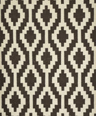 BROWN AND IVORY AZTEC HAND WOVEN KILIM DHURRIE