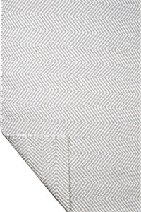 GREY IVORY CHEVRON HAND WOVEN DHURRIE by Imperial Knots - Image 4
