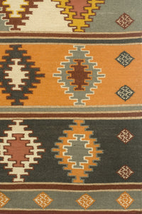 MULTICOLOR AZTEC HAND WOVEN KILIM DHURRIE by Imperial Knots - Image 3