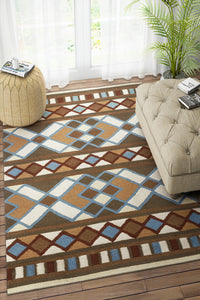 MULTICOLOR ABSTRACT HAND WOVEN DHURRIE by Imperial Knots - Image 2