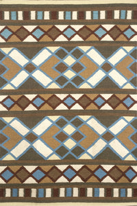 MULTICOLOR ABSTRACT HAND WOVEN DHURRIE by Imperial Knots - Image 1