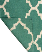 GREEN IVORY MOROCCAN HAND WOVEN DHURRIE