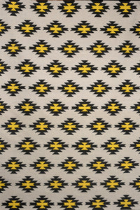 Grey black aztec hand woven kilim dhurrie wool hand-woven rug for living