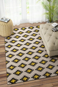 GREY BLACK AZTEC HAND WOVEN KILIM DHURRIE by Imperial Knots - Image 2