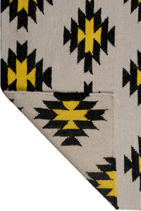 GREY BLACK AZTEC HAND WOVEN KILIM DHURRIE by Imperial Knots - Image 4