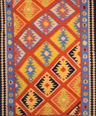 RED YELLOW HAND WOVEN KILIM DHURRIE