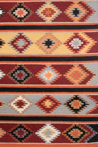 MULTICOLOR AZTEC HAND WOVEN KILIM DHURRIE by Imperial Knots - Image 3