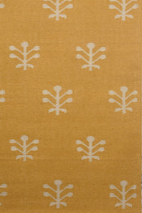 YELLOW IVORY HAND WOVEN KILIM DHURRIE by Imperial Knots - Image 3